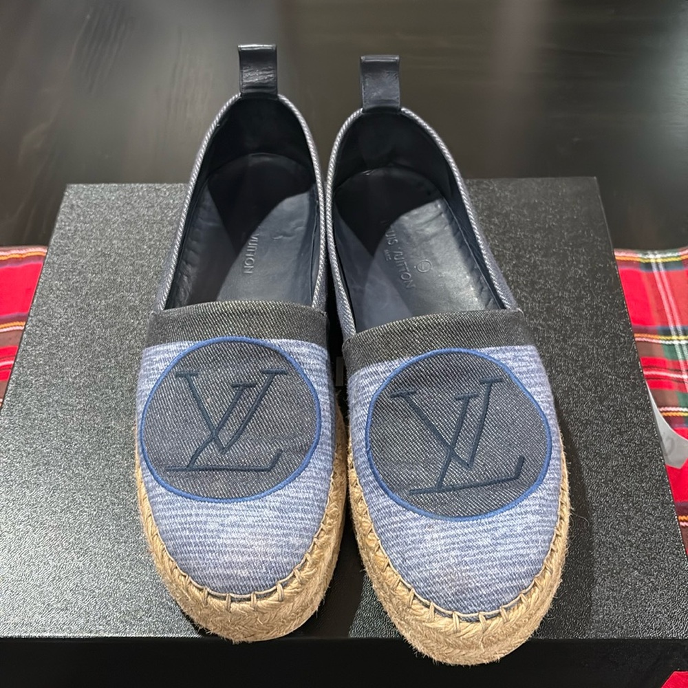 Authentic Louis Vuitton Denim Espadrilles